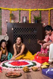 Young people celebrating Diwali