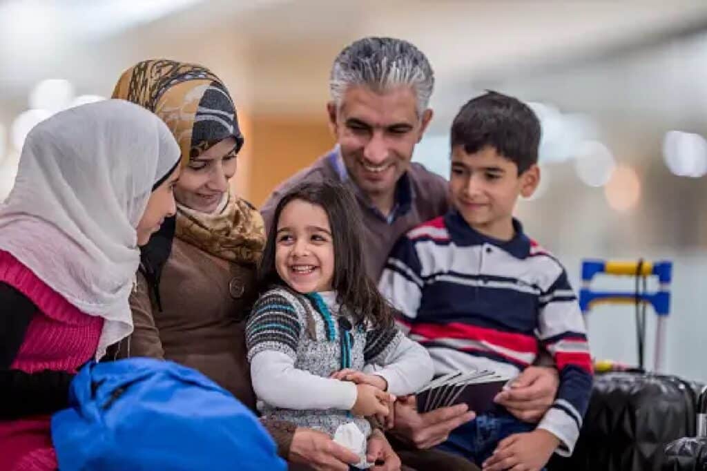 Larawan ng isang pamilyang immigrante.