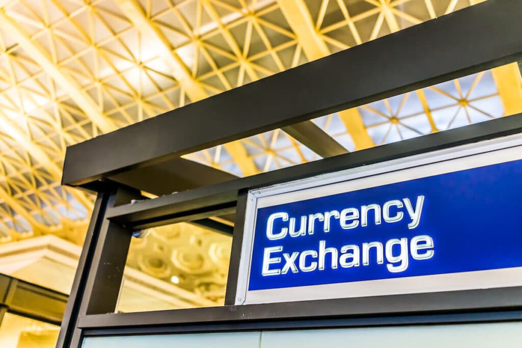 Currency exchange signage