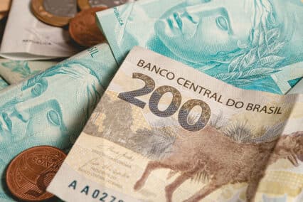 brazilian real currency symbol and bill