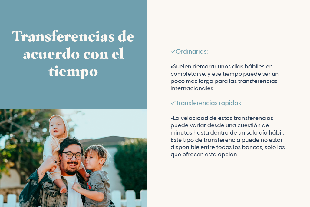 Transferencias de acuerdo con el tiempo