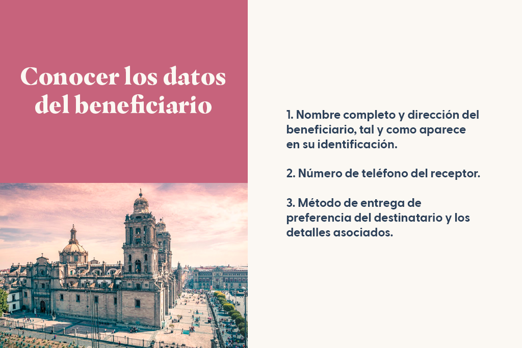 Conocer los datos del beneficiario