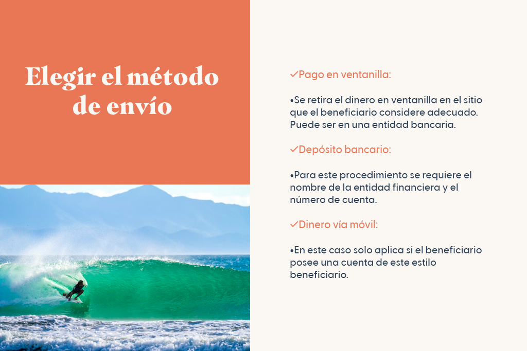 Elegir el método de envío