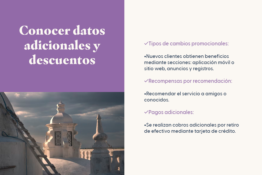 Conocer datos adicionales y descuentos