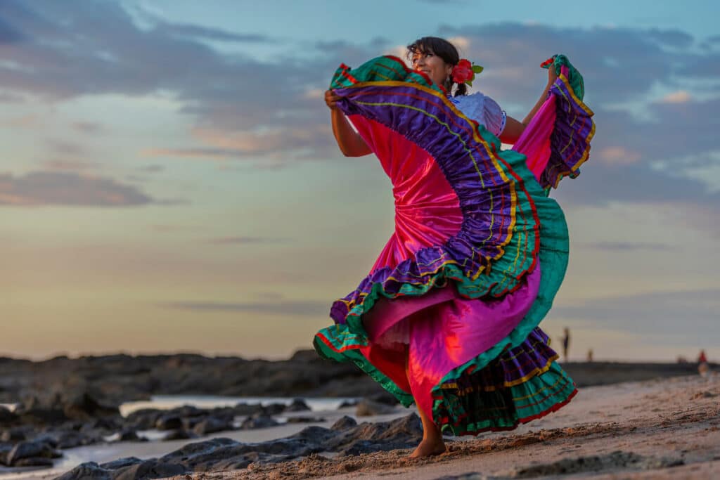Woman wearing a traditional Costa Rican dress