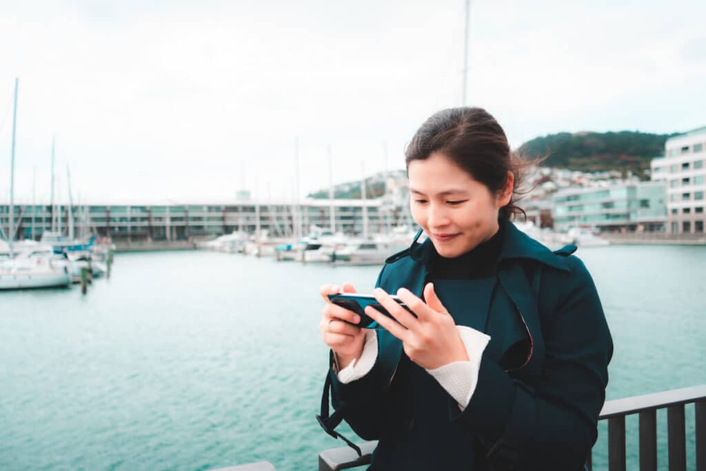 Woman using her phone