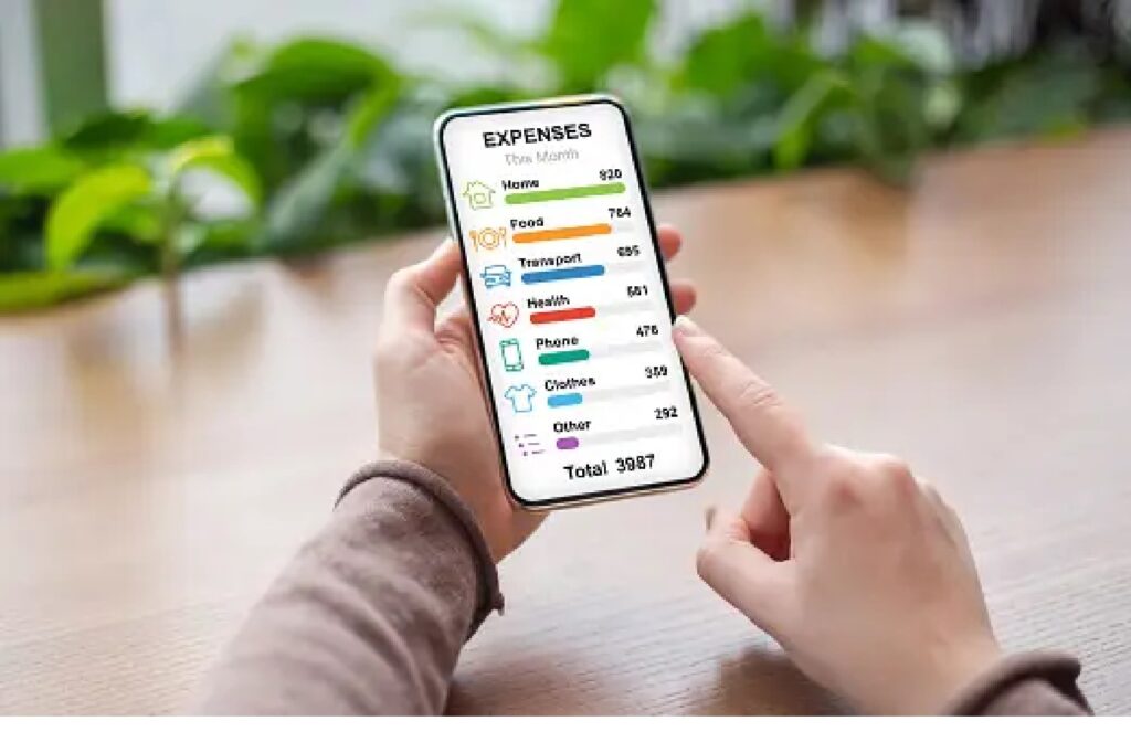 Larawan ng paggamit ng isang budgeting app.