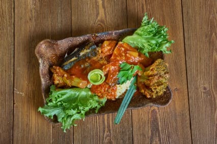 cou cou and flying fish is the national dish of barbados