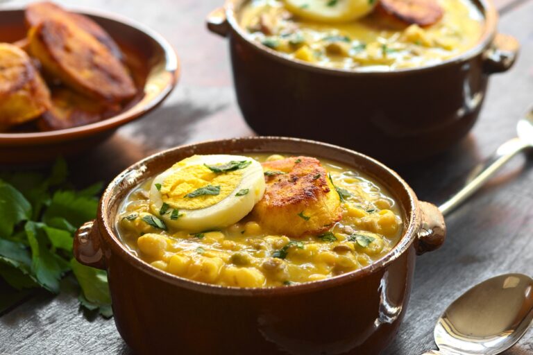 ecuadorian fanesca soup in containers