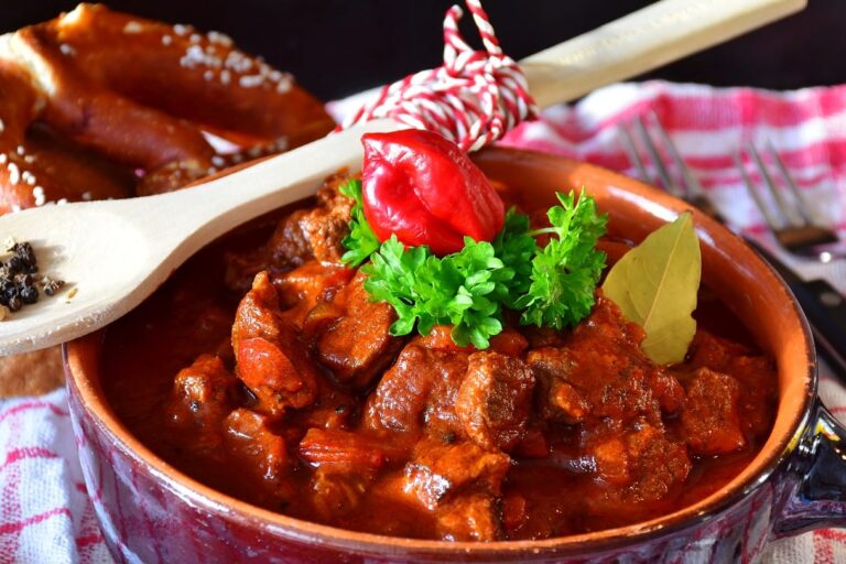 hungarian goulash in a bowl