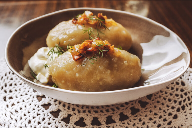 2 lithuanian stuffed potato dumplings