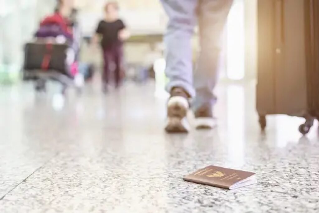 Larawan ng nawala o nahulog passport.