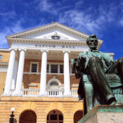 Bascom Hall at Wisconsin University with statue of Abraham Lincoln