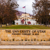 The University of Utah entrance sign