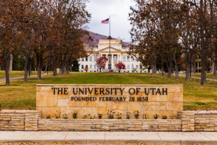 The University of Utah entrance sign