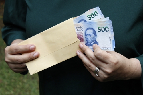 Person sending money using a mobile app