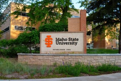 View of the college campus of Idaho State University (ISU), a public research university located in Pocatello, Idaho, United States.