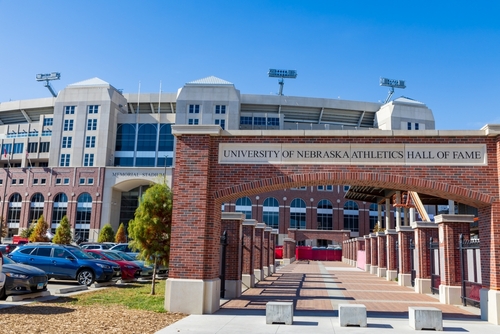 The University of Nebraska Athletics Hall of Fame in front of Memorial Stadium