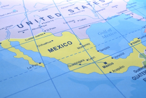 Close-up of Mexican peso bills