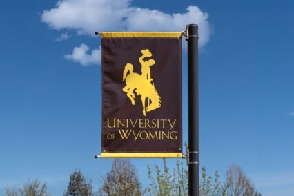 Campus flag at the University of Wyoming.