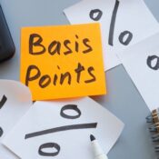 Stickers with percentage signs and basis point sticker