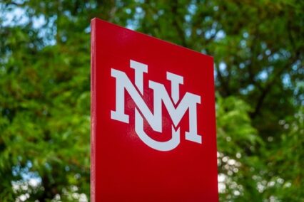 Entrance sign at the University of New Mexico.