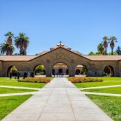 Main building in the Stanford University. Stanford University is one of the world's leading research and teaching institutions.