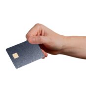 Hand showing a dark metallic credit card