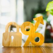 The symbol of the key and percentage is the concept of fixed interest rate.