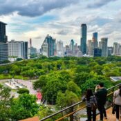 A viewpoint connecting Dusit Arun and Lumphini Parks, Dusit Central Park, the largest sky garden in Thailand.