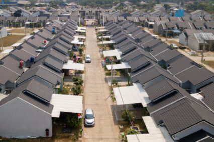 New houses in the suburbs of Jakarta, Indonesia.