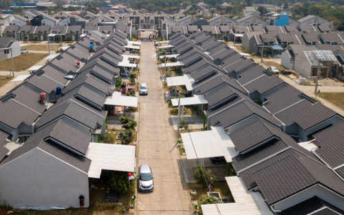 New houses in the suburbs of Jakarta, Indonesia.
