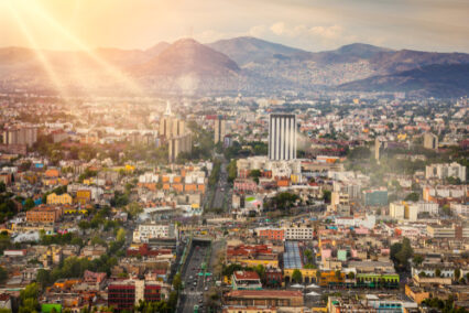 Aerial view of Mexico City.