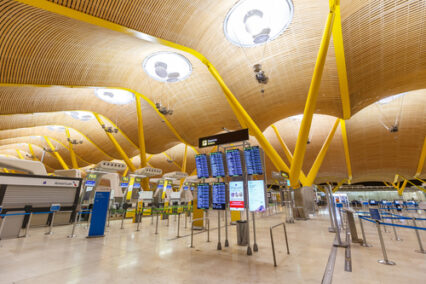 Terminal 4 of Madrid Barajas Airport in Spain.