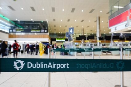View of the Departures area of Terminal 1 at Dublin Airport
