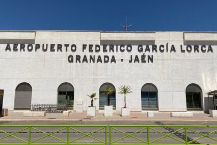 Entrance of the main building of the "Federico García Lorca" Airport in the city of Granada