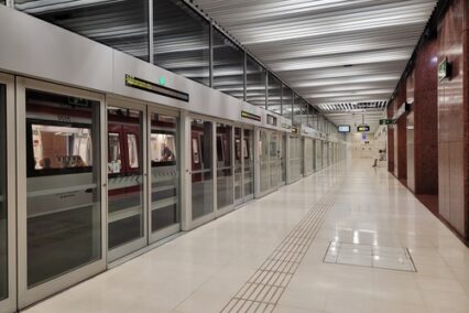 Line for to go to the Barcelona Airport. New Metro Line in Barcelona