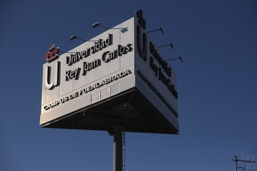 Building and campus inside the University of Fuenlabrada the name of the University is "Rey Juan Carlos"