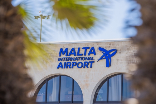 Airport logo terminal in Malta