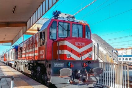 Turkish Passenger Train at Kütahya Station – Diesel Locomotive Preparing for Departure