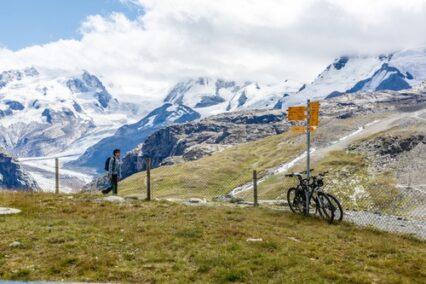 Panorama mountains with clouds, Switzerland