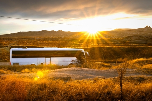 Bus travel trip excursion in Turkey.