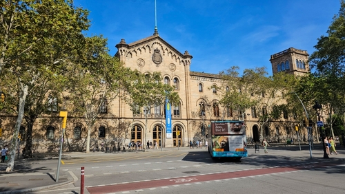 View of the University of Barcelona (Universitat de Barcelona) a public research university. It was established in 1450.