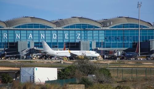 Alicante-Elche Miguel Hernanez Airport on a sunny day