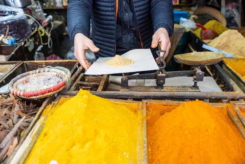 Cardamom for sale, souk market ,Tangier, Morocco, North Africa