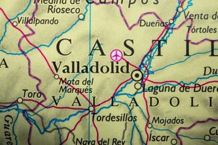 Detailed map showing Valladolid region in Castile