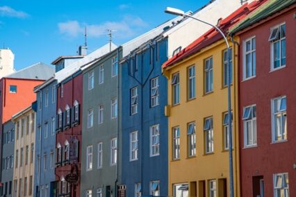 Colourful houses in Reykjavik, Iceland