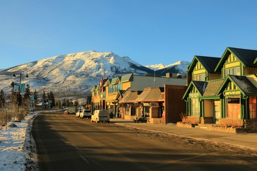 Jasper Main Street and Mount Whistler