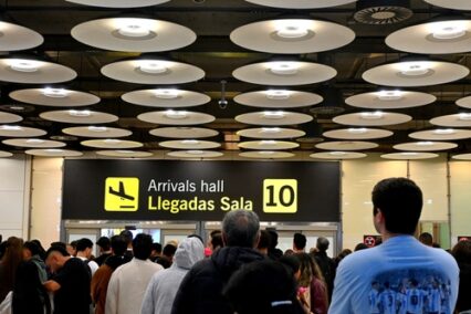 Arrivals and Waiting Greetings, Barajas Airport, Madrid, Spain