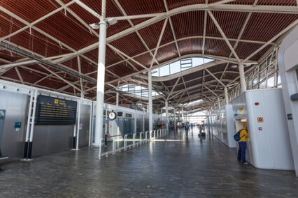 Interior of the international airport of Zaragoza.